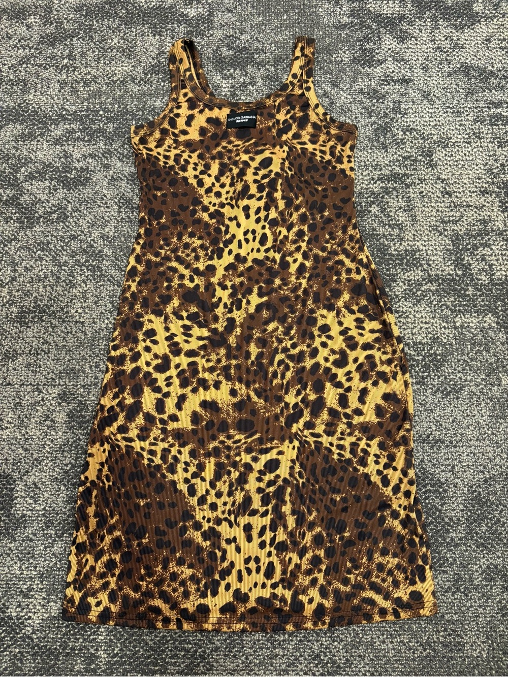 Leopard Print Tank Dress - Brown/Gold